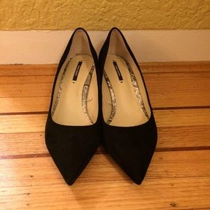 Zara Kitten Heel Black Shoes